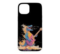 Carcasa para iPhone 15 Plus Guitarra Mecedora de Dinosaurio para Adultos y niños