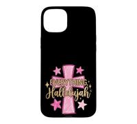 Carcasa para iPhone 15 Plus Hallelujah Christian Girls Pink Cross Preppy Doodles Stars