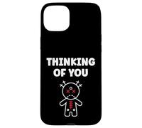 Carcasa para iPhone 15 Plus Halloween Horror Funny Quote Thinking of You Voodoo Doll