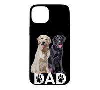 Carcasa para iPhone 15 Plus Happy The Lab Father Golden Black Labrador Retriever Dad Dog