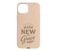 Carcasa para iPhone 15 Plus Hecho por Grace Christian Faith Bible Versos bendecidos Jesús