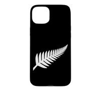 Carcasa para iPhone 15 Plus Helecho Plateado de Nueva Zelanda NZ Negro Orgulloso Kiwi Rugby Regalo