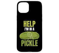 Carcasa para iPhone 15 Plus Help I'm In A Pickle Sarcástico Juego de Palabras Divertido para el Amante de los pepinillos