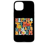 Carcasa para iPhone 15 Plus Helping Tiny Humans Bloom Retro Colorful Teacher Design