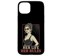 Carcasa para iPhone 15 Plus Her Life Her Rules Cita Independiente Pin Up Girl
