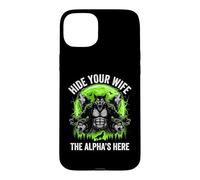 Carcasa para iPhone 15 Plus Hide Your Wife (The Alpha's Here) - Funny Wolf Meme Chicos Hombres