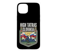 Carcasa para iPhone 15 Plus High Tatras Bandera de Eslovaquia Vintage Mountain Travel Art
