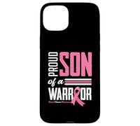 Carcasa para iPhone 15 Plus Hijo Orgulloso de una mamá guerrera Concientización sobre el cáncer de Mama