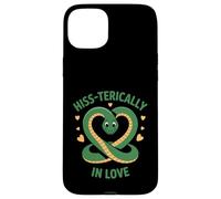 Carcasa para iPhone 15 Plus Hiss-terically In Love Cute Snake Heart Juego de Palabras Amante de Reptiles