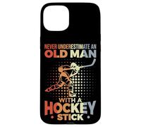 Carcasa para iPhone 15 Plus Hockey Abuelo Viejo Jugador de Hockey sobre Hielo