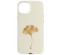 Carcasa para iPhone 15 Plus Hoja de Ginkgo Acuarela Dorada Diseño Minimalista Botánico