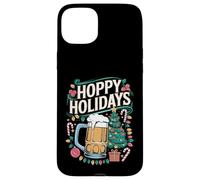 Carcasa para iPhone 15 Plus Hoppy Holidays Funny Christmas Beer Happy Holidays Juego de Palabras
