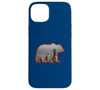 Carcasa para iPhone 15 Plus Horizonte de la Ciudad de Chicago Dentro de una Silueta parda