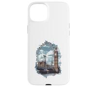 Carcasa para iPhone 15 Plus Horizonte de Londres Big-Ben Ferris Wheel Cityscape Art