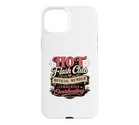 Carcasa para iPhone 15 Plus Hot Flush Club tipografía Divertida para la menopausia