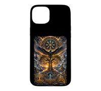 Carcasa para iPhone 15 Plus Hugin & Munin - Camiseta con diseño de Cuervos de Odins Vikingo Árbol de la Vida