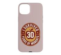 Carcasa para iPhone 15 Plus Humor de Maestros Jubilados: sobreviví 30 años de Lunes