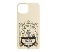 Carcasa para iPhone 15 Plus Humor Oscuro gótico limón Cita Esqueleto Mercado Estado de ánimo