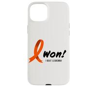 Carcasa para iPhone 15 Plus I Beat Leukemia Graphic, I Won! Orange Ribbon For Survivors
