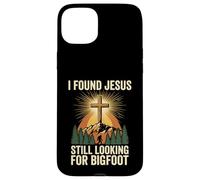 Carcasa para iPhone 15 Plus I Found Jesus Still Looking For Bigfoot Cristo Cruz Dios Rey