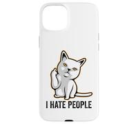 Carcasa para iPhone 15 Plus I Hate People Sign,Funny Cat Giving The Finger Flipping Off