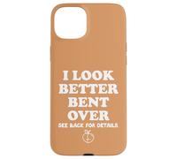 Carcasa para iPhone 15 Plus I Look Better Bent Over Book See Back for Details Peach Butt