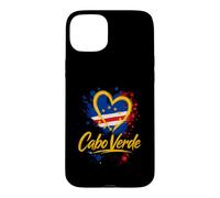 Carcasa para iPhone 15 Plus I Love Cabo Verde Vacaciones Travel Golden Heart Flag Turista