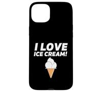 Carcasa para iPhone 15 Plus I Love Ice Cream Party Outfit Vanilla Soft Serve Gelato Cone