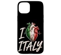 Carcasa para iPhone 15 Plus I Love Italy - Bandera anatómica de Italia, Regalo de Viaje