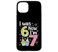 Carcasa para iPhone 15 Plus I Was 6 Now I'm 7 Funny 7 Years Old Birthday Kids Party