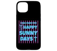 Carcasa para iPhone 15 Plus I Was Made For Happy Sunny Days - Lazo a Rayas Rosas