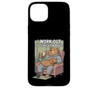 Carcasa para iPhone 15 Plus I Work out So I Can Eat In Peace Funny Gym Motivación Cita