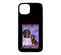 Carcasa para iPhone 15 Plus IDK How Much Longer Slay Black Long Haired Dachshund Lover