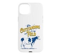 Carcasa para iPhone 15 Plus I'm Outstanding In My Field Cow Pun for Farmers Dad Joke