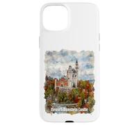 Carcasa para iPhone 15 Plus Impresión de Acuarela del Castillo de Neuschwanstein Alemania