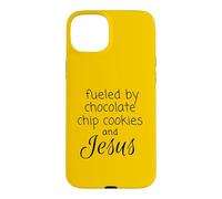 Carcasa para iPhone 15 Plus Impulsado por Galletas con chispas de Chocolate y Jesús