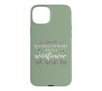 Carcasa para iPhone 15 Plus In a Field of Roses She is a Wildflower Hummingbird Flower