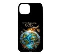 Carcasa para iPhone 15 Plus In The Beginning God... Earth Genesis 1:1 Bible Verse Nature