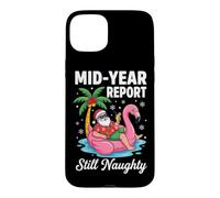 Carcasa para iPhone 15 Plus Informe de Mitad de año Sigue Siendo Travieso Tropical Santa Flamingo