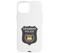 Carcasa para iPhone 15 Plus Insignia de policía gramática para Servir y Corregir al Profesor de inglés