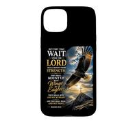 Carcasa para iPhone 15 Plus Isaiah 40:31 Wait on The Lord, Renew Strength Eagle
