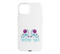 Carcasa para iPhone 15 Plus Isaías 6:8 Hineni Shelacheni Hebreo Aquí Estoy Enviarme Flor