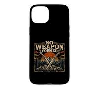 Carcasa para iPhone 15 Plus Isaías bíblica 54 17 No Hay Arma formada fe