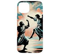 Carcasa para iPhone 15 Plus Jacob luchando con el ángel: una Escena bíblica inspiradora Que empodera