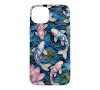 Carcasa para iPhone 15 Plus Japanese Transgender Koi Fish Stained Art Trans Lotus Pond