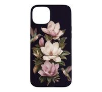 Carcasa para iPhone 15 Plus Jardín botánico de Flores de Magnolia de colibrí