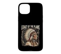 Carcasa para iPhone 15 Plus Jefe Guerrero Nativo Americano del Legado de Las llanuras