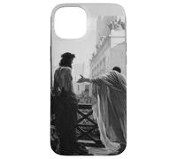 Carcasa para iPhone 15 Plus Jesucristo Arrestado Poncio Pilato Pintura Bíblica Negro