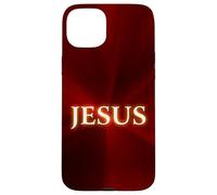 Carcasa para iPhone 15 Plus Jesus: Christian Faith Glowing Name of Christ Resurrection