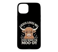 Carcasa para iPhone 15 Plus Jesus Loves Me Even When I'm Moody
